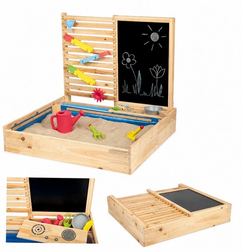 Wooden sand pit with - pit,