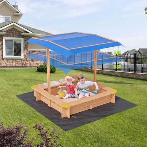 Kids square wooden sandpit - square,