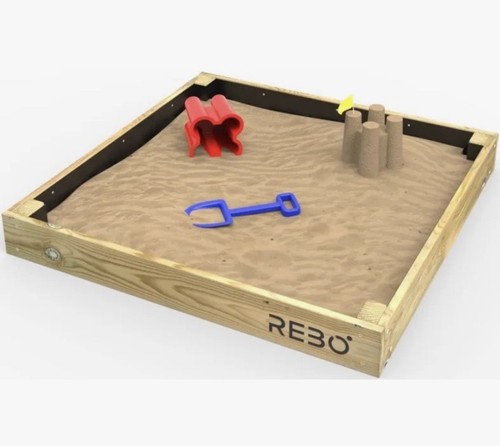 Rebo wooden sandpit - wooden, ball