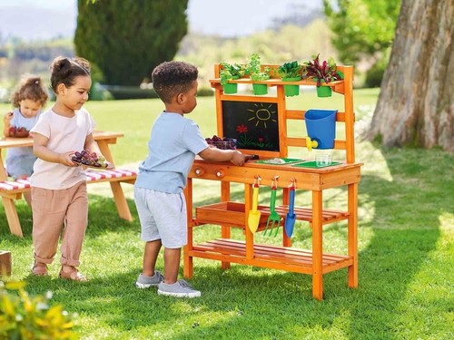 Wooden mud kitchen sand pit - wooden,