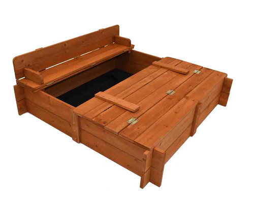 Square wooden garden sandpit - square,