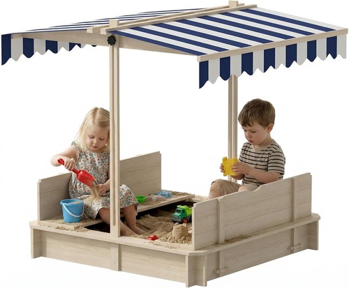 Kids wooden sand pit with - with, lid
