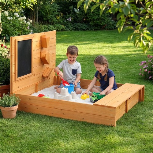 Kids wooden sand pit sandbox - sand,