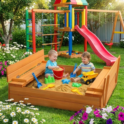 Kids wooden sand pit children - kids,