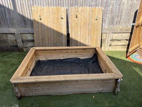 Kids wooden sandpit large - wooden,
