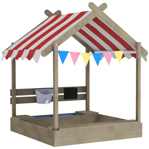 House designed wooden sandbox - house-designed,